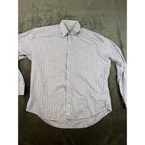 Peter‎ Millar Size XL Long Sleeve purple blue Plaid Button Up